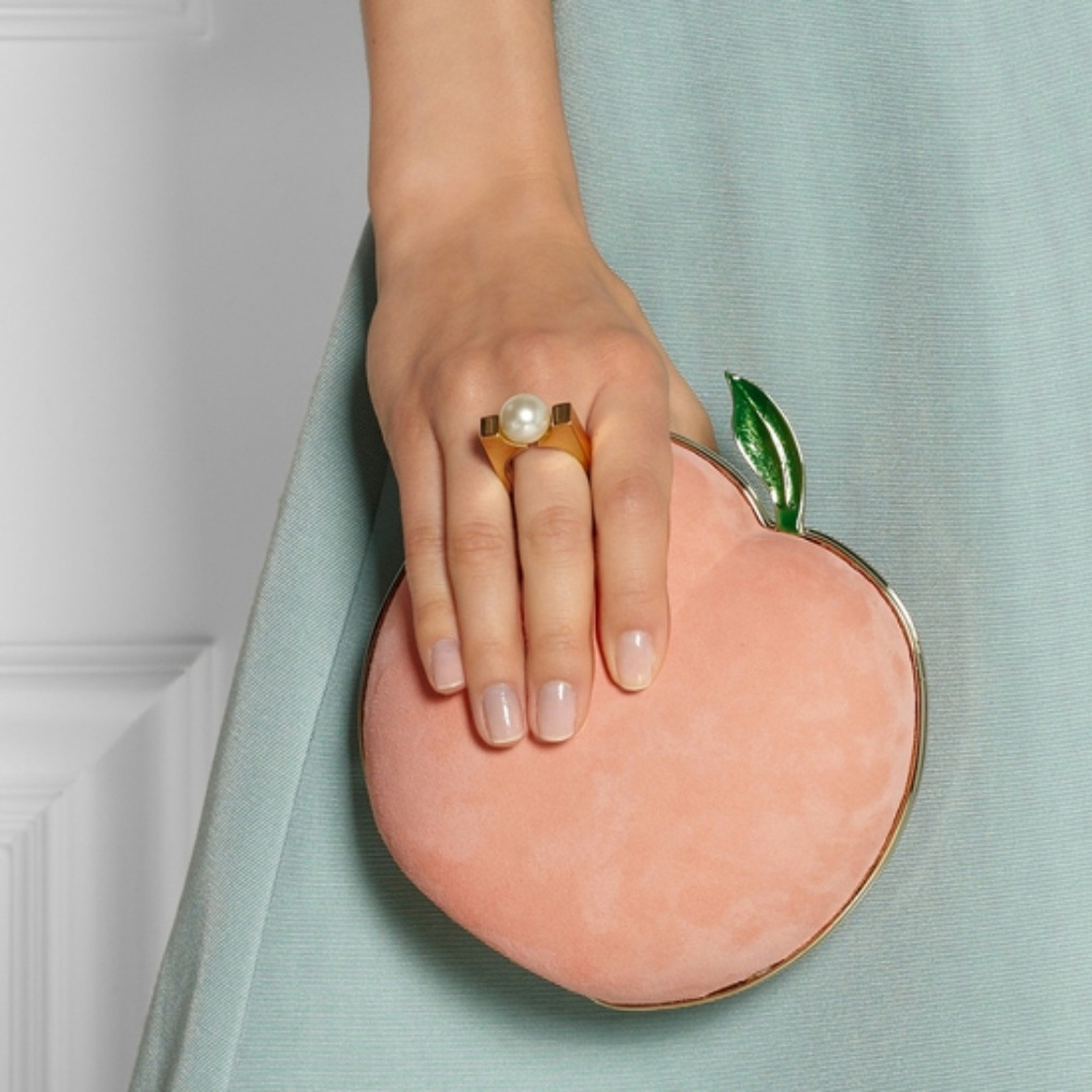 SOLD Charlotte Olympia Peach clutch